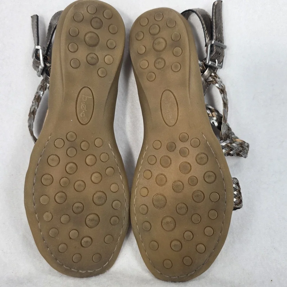 B.O.C. Women's Sz 7M Gold Silver Braided Strap Sandals
